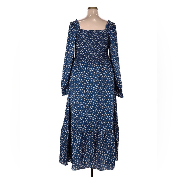 SHEIN Navy Floral Long Sleeve Dress - Picture 2 of 5